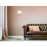 Retro Stehlampe pure Messing mit Glaskugel Lampenschirm Weiß, Höhe 150cm Retro Stehlampe pure Messing mit Glaskugel Lampenschirm Weiß, Höhe 150cm von DEFIBRICO