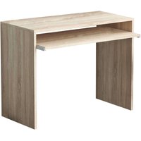 Schreibtisch im Inland pc -Halter im bilaminierten hölzernen Holzstudio mit abnehmbarem Regal für Penny Keyboard - Moccasin von DEFIBRICO