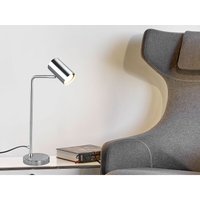 Schreibtischlampe MARLEY in Silber matt, Spot schwenkbar, Höhe 45cm von DEFIBRICO