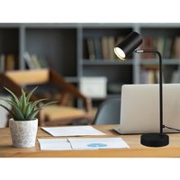 Defibrico - Schreibtischlampe marley in Schwarz matt, Spot schwenkbar, Höhe 45cm von DEFIBRICO