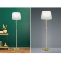 Stehleuchte lyon Messing mit Stoffschirm Weiß, Höhe 138-180cm verstellbar von DEFIBRICO