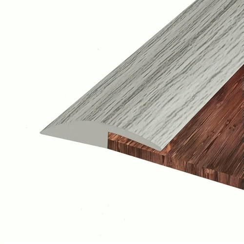 1 Stück 1 m x 3,5 cm PVC-Bodenfugen-Dekorstreifen, Übergangsstreifen vom Teppich zum Fliesenboden, verschleißfest und bearbeitbar, flach, graue Holzmaserung von DEFRTG