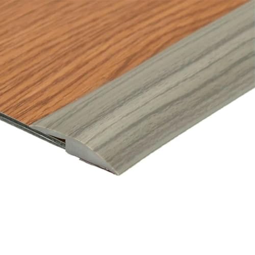 Bodenübergangsleiste, selbstklebend, flache Laminat-Bodenabdeckungsleiste, 5,1 cm breit, Schwellendichtung, Spaltabschirmung für Teppiche, graue Holzmaserung von DEFRTG