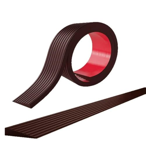 Neue 1 m lange Türschwellenrampe aus PVC, verschleißfeste Gummirampe, selbstklebendes, gestreiftes Treppen-Anti-Rutsch-Klebeband, Kaffee von DEFRTG
