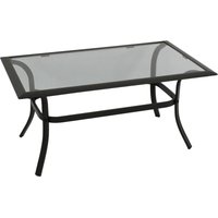 Beistelltisch ZAGREB 102x61x48cm, Stahl schwarz + Glas grau getönt von DEGAMO