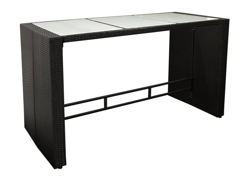 DEGAMO Bartisch DAVOS (1-St), 185x80cm, Höhe 110cm, schwarz, Tischplatte Glas von DEGAMO