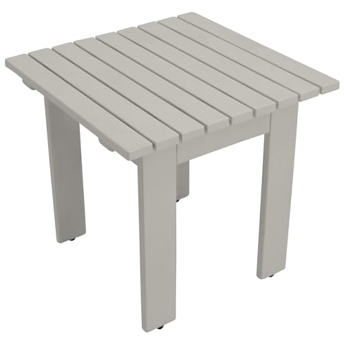 DEGAMO Beistelltisch Gartentisch Rijeka 46x46x44cm, Eukalyptus Weiss, Indoor und Outdoor von DEGAMO