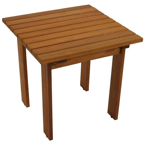 DEGAMO Beistelltisch Gartentisch Rijeka 46x46x44cm, Eukalyptus braun geölt, Indoor und Outdoor von DEGAMO