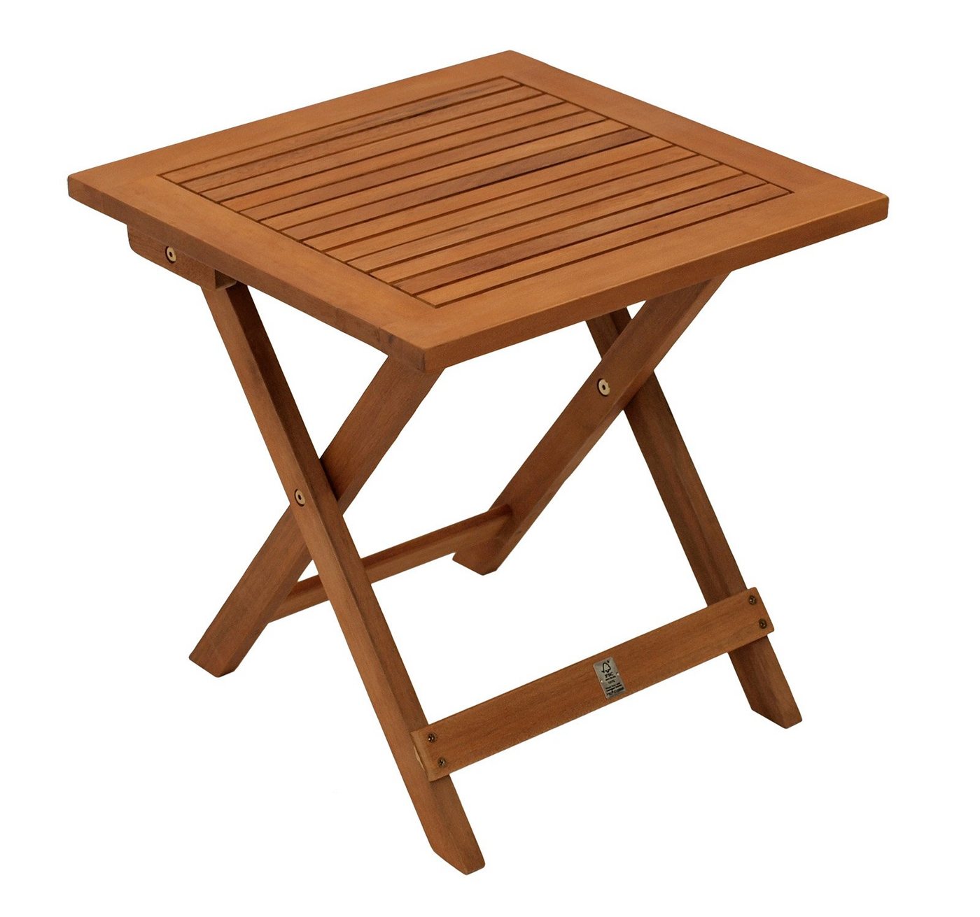 DEGAMO Beistelltisch JAVA (1-St), quadratisch 45x45cm, Holz Akazie geölt, klappbar, Innen und Außen von DEGAMO