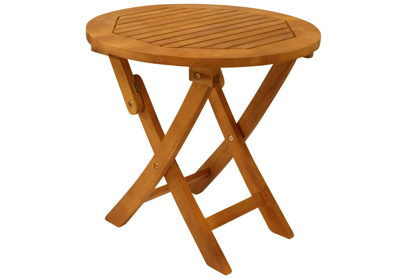 DEGAMO Beistelltisch SAIGON (1-St), rund 48cm, Eukalyptus geölt, klappbar, Innen und Außen von DEGAMO