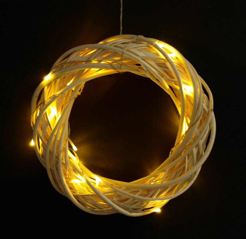 DEGAMO Dekokranz Weidenkranz 35cm weiß, 20 LED warmweiss, Batteriebetrieb DEGAMO Dekokranz Weidenkranz 35cm weiß, 20 LED warmweiss, Batteriebetrieb von DEGAMO