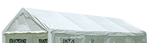 DEGAMO Ersatzdach Dachplane für Zelt 4x8 Meter, PE Weiss 180g/m², incl. Spanngummis … von DEGAMO