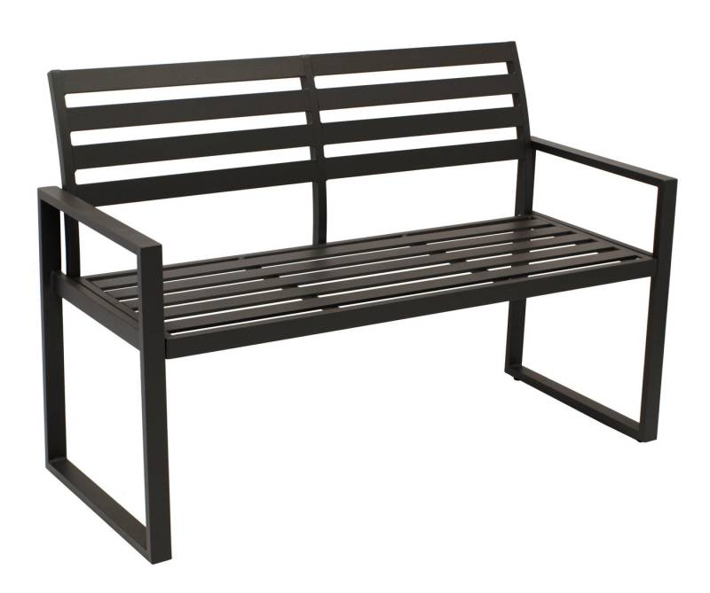 DEGAMO Gartenbank ATLANTA, 2-sitzer 123cm, Aluminium rostfrei in schwarz, modern von DEGAMO