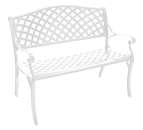 DEGAMO Gartenbank Parkbank Oxford 2-sitzer aus Aluguss, Farbe Weiss, wetterfest von DEGAMO