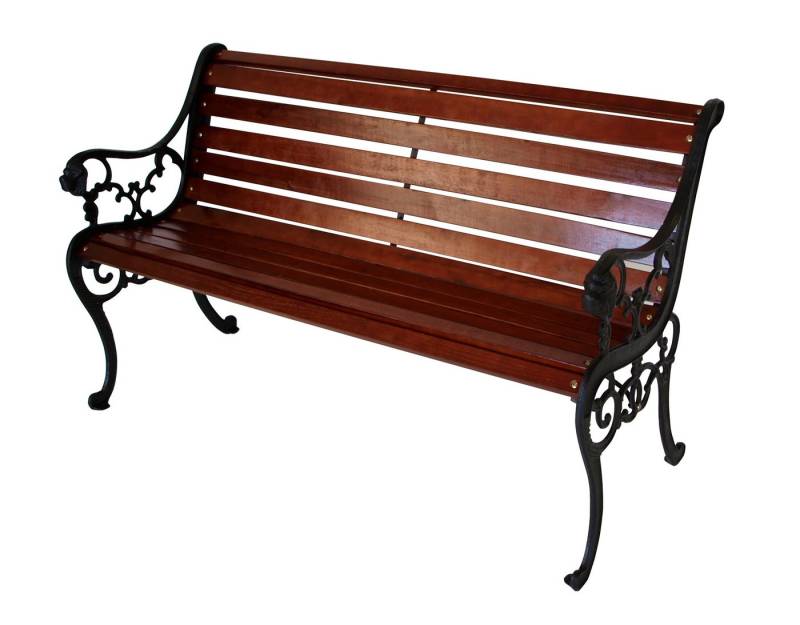 DEGAMO Gartenbank STRASSBURG (1-St), 2-sitzer 130cm, Gestell schwarz, Belattung aus Hartholz von DEGAMO