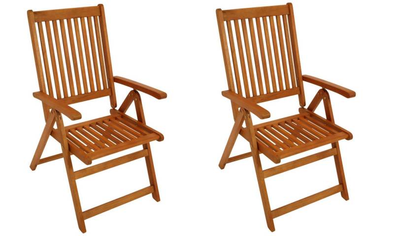 DEGAMO Gartensessel LAGO (2-St), Eukalyptusholz, klappbar, 8-fach verstellbar von DEGAMO