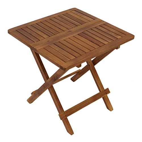 DEGAMO Gartentisch Beistelltisch Florencia 50x50cm, Höhe 50,5cm, mit Klappfunktion, Akazie Holz geölt von DEGAMO