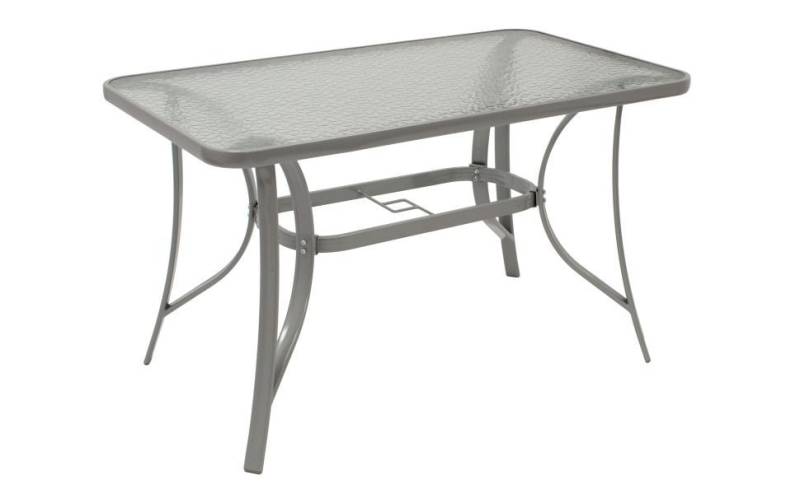 DEGAMO Gartentisch FLORENZ (1-St), 70x120cm, Gestell Metall silbergrau, Tischplatte Sicherheitsglas von DEGAMO