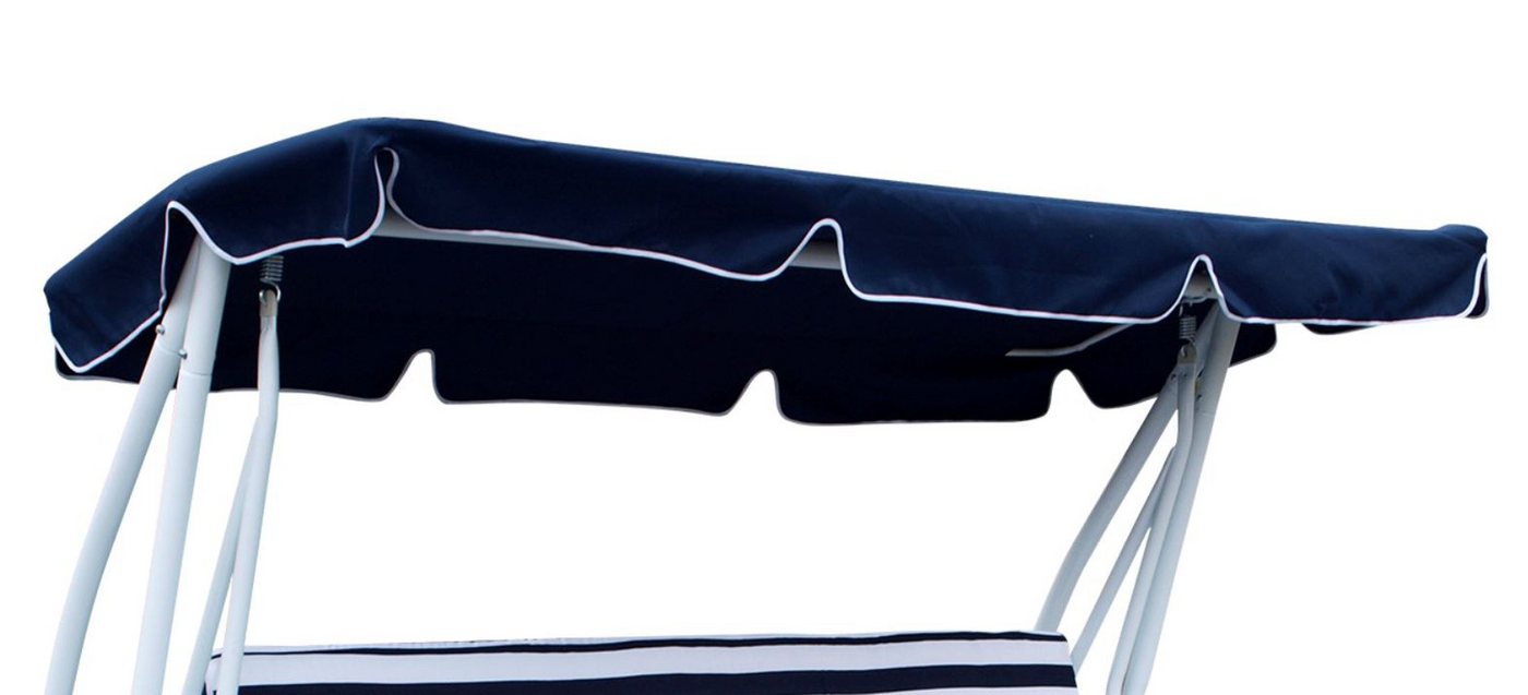 DEGAMO Hollywoodschaukelersatzdach MIAMI, (1-tlg), für 4-sitzer Schaukel 228x120cm, blau mit weißen Kedern von DEGAMO