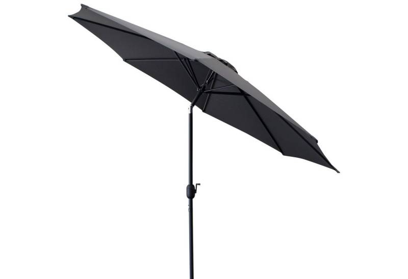 DEGAMO Marktschirm knickbar, LxB: 250x300 cm, 300cm Ø, Gestell Metall, Material Bezug 100% Polyester grau von DEGAMO