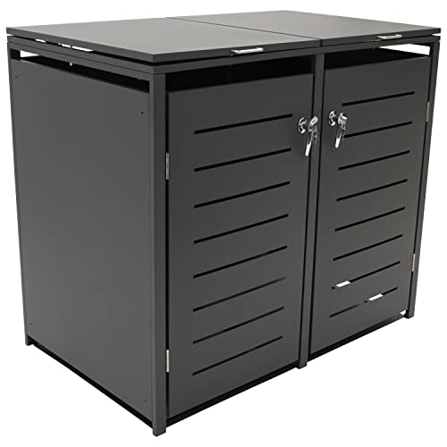 DEGAMO Mülltonnenbox 2-er Mülltonnenhaus KÖLN für 2X kleine Tonne 120 Liter, Stahl verzinkt, Farbe anthrazit DEGAMO Mülltonnenbox 2-er Mülltonnenhaus KÖLN für 2X kleine Tonne 120 Liter, Stahl verzinkt, Farbe anthrazit von DEGAMO