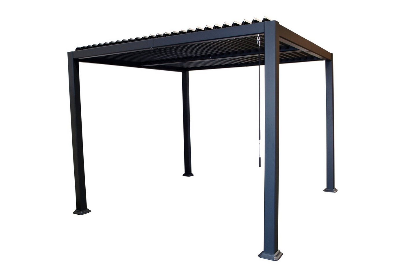 DEGAMO Pavillon BARACOA mit Lamellendach, 300x300cm, Aluminium dunkelgrau von DEGAMO