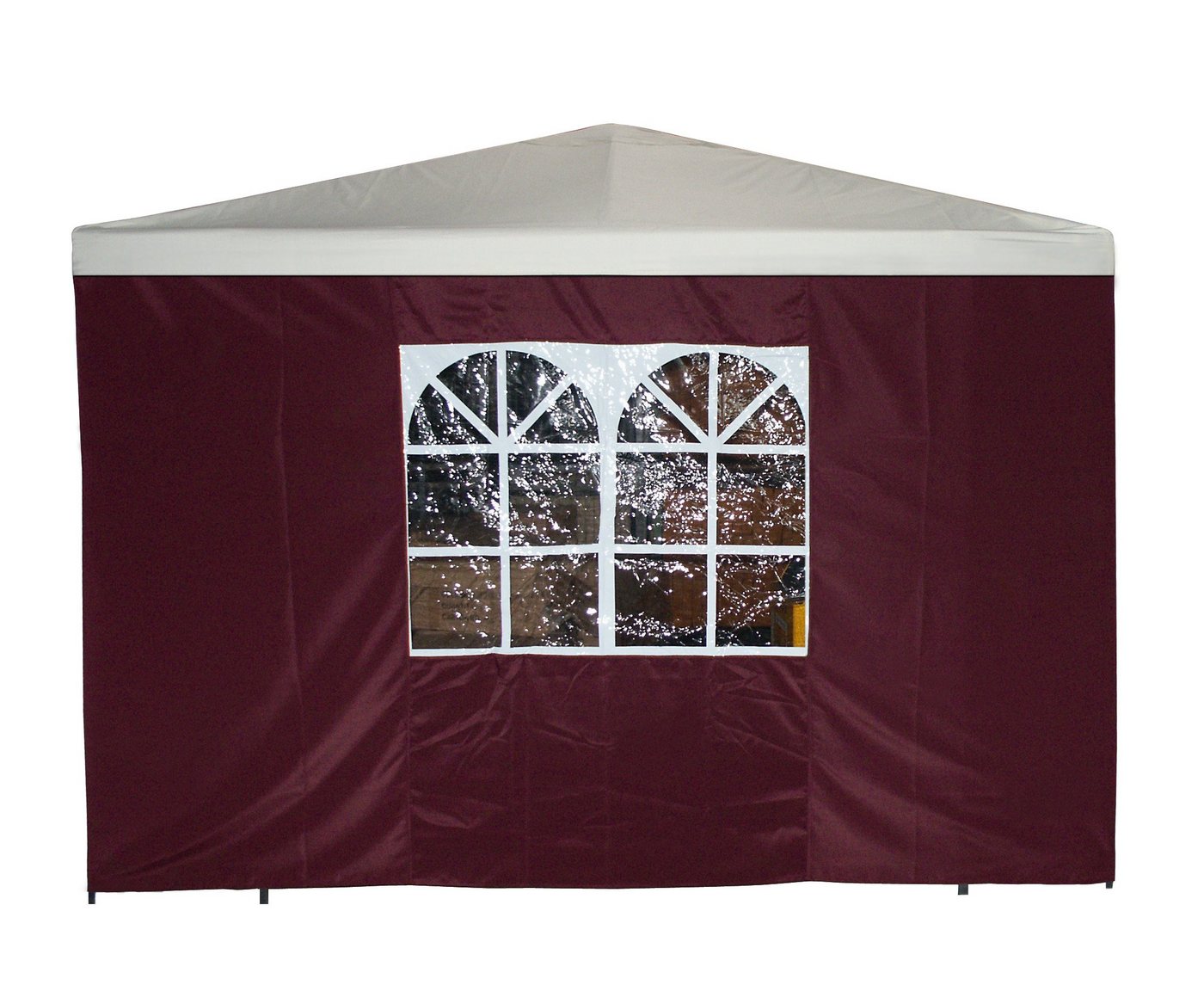 DEGAMO Pavillonseitenteil, 3x1,9 Meter, Polyester bordeaux rot, mit Fenster von DEGAMO