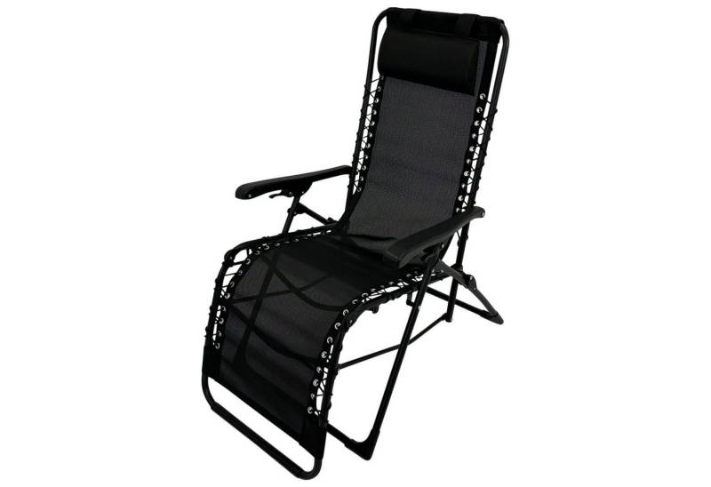 DEGAMO Relaxsessel NIZZA, Kunstgewebe schwarz 2*1, stufenlos verstellbar, faltbar von DEGAMO