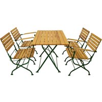 Degamo - Klappgarnitur passau 5-teilig, Flachstahl grün + Robinie, klappbar Degamo - Klappgarnitur passau 5-teilig, Flachstahl grün + Robinie, klappbar von DEGAMO
