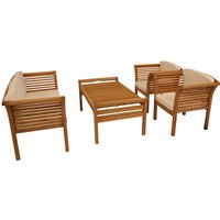 Degamo - Loungeset malaga 4-teilig, Eukalyptus geölt, mit Polstern, Degamo - Loungeset malaga 4-teilig, Eukalyptus geölt, mit Polstern, von DEGAMO