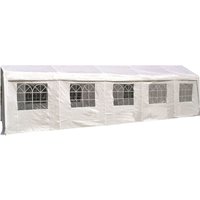 Seitenplane für Partyzelt, Länge 10 Meter, pe weiß mit Fenstern - weiss von DEGAMO