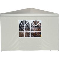 Seitenplane für Pavillon, 3x1,9 Meter, Polyester ecru mit Fenster von DEGAMO