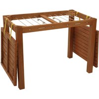 Funktions - Gartentisch mit Wäscheständerfunktion, 100x60x74,5cm, Eukalyptus, FSC®-zertifiziert - braun von DEGAMO