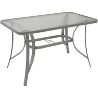Degamo - Gartentisch 120x70cm, Metall grau + Glas - grau von DEGAMO