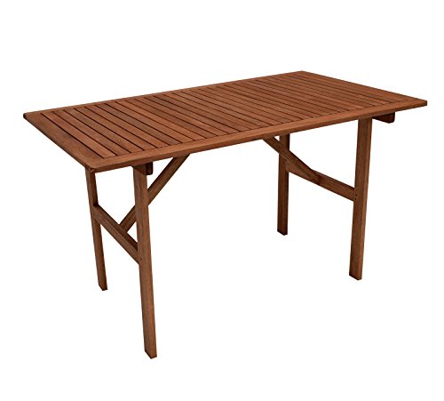 DEGAMO Gartentisch Brasilia 70x120cm rechteckig, Eukaylptus Holz braun geölt, FSC®-Zertifiziert von DEGAMO