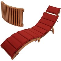 Klappliege panama, Akazie geölt, mit Auflage rot von DEGAMO