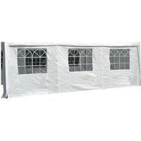 Seitenplane für Partyzelt, Länge 6 Meter, pvc weiß mit Fenstern - weiss von DEGAMO