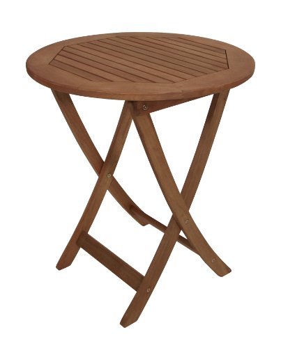 DEGAMO Gartentisch Bistrotisch Rio 65cm rund, Eukalyptus Holz braun geölt, FSC®-Zertifiziert, Outdoor von DEGAMO