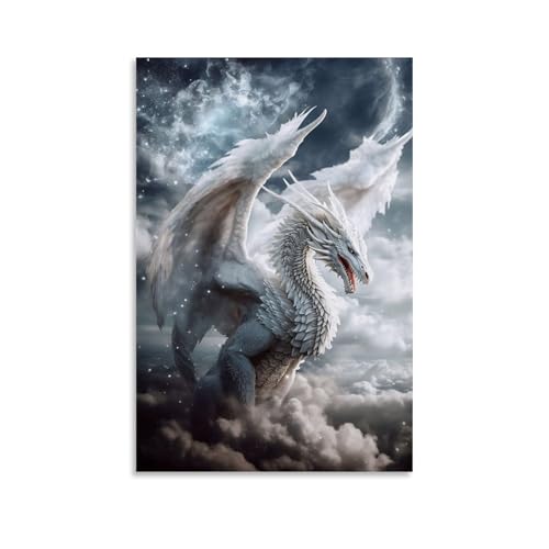 Angel Dragon in The Clouds Poster Dekorative Malerei Leinwand Wandkunst Wohnzimmer Poster Schlafzimmer Malerei,Wandkunst Bilddruck Moderne Familienzimmer Dekor 24x36inch(60x90cm) von DEGOZGWB