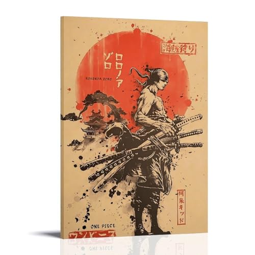 Samurai Zoro Anime Poster Dekorative Malerei Leinwand Wandkunst Wohnzimmer Poster Schlafzimmer Malerei,Wandkunst Bilddruck Moderne Familienzimmer Dekor 12x18inch(30x45cm) von DEGOZGWB