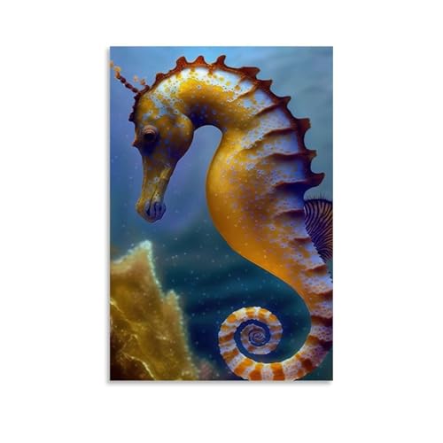 Seahorse Poster Dekorative Malerei Leinwand Wandkunst Wohnzimmer Poster Schlafzimmer Malerei,Wandkunst Bilddruck Moderne Familienzimmer Dekor 12x18inch(30x45cm) von DEGOZGWB
