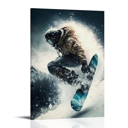 Snowboard Poster Dekorative Malerei Leinwand Wandkunst Wohnzimmer Poster Schlafzimmer Malerei,Wandkunst Bilddruck Moderne Familienzimmer Dekor 08x12inch(20x30cm) von DEGOZGWB