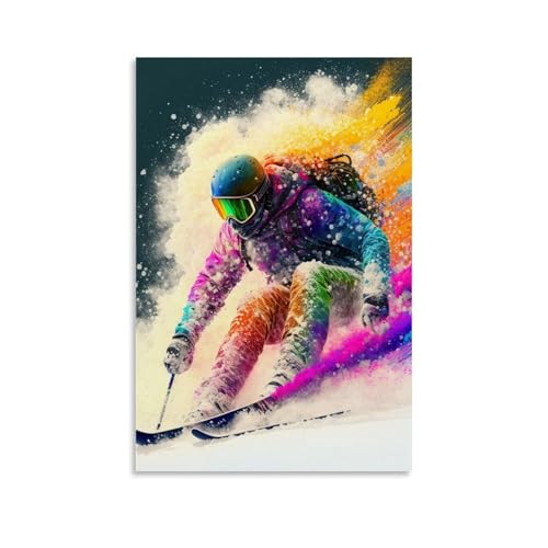 Snowboard Poster Dekorative Malerei Leinwand Wandkunst Wohnzimmer Poster Schlafzimmer Malerei,Wandkunst Bilddruck Moderne Familienzimmer Dekor 08x12inch(20x30cm) von DEGOZGWB