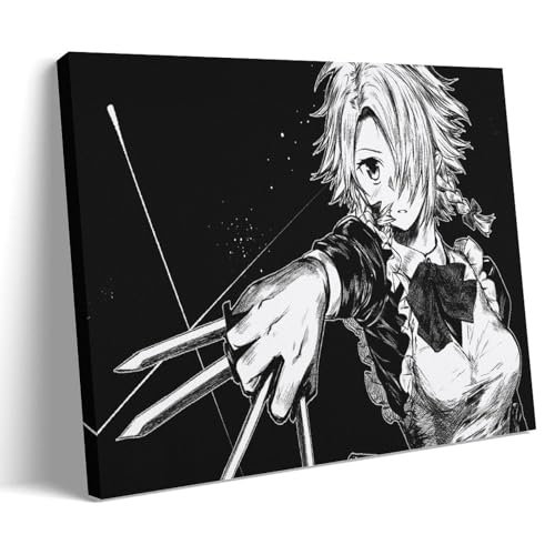 Touhou Project Anime Black White Poster Dekorative Malerei Leinwand Wandkunst Wohnzimmer Poster Schlafzimmer Malerei,Wandkunst Bilddruck Moderne Familienzimmer Dekor 12x18inch(30x45cm) von DEGOZGWB