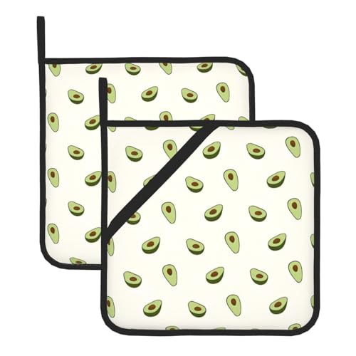 Avocado-Topflappen-Set für Küche, waschbar, hitzebeständig, Topflappen, heiße Pads oder Küche, Kochen, Backen, Mikrowelle, BBQ von DEHIWI