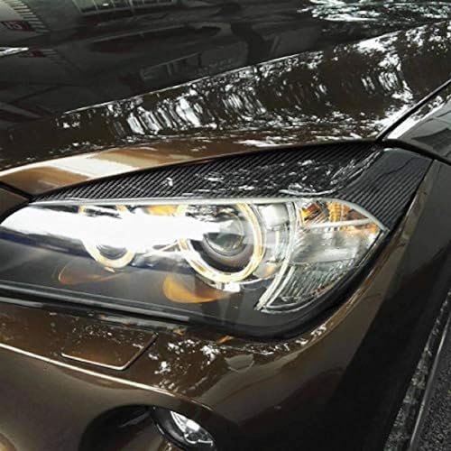DEHIWI 2 STÜCK Auto Scheinwerfer Augenbrauen Abdeckung Augenlider Aufkleber Trim Kompatibel für BMW X1 E84 2009 2010 2011-2014, Scheinwerferblenden von DEHIWI