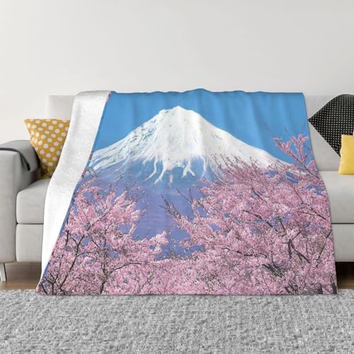 DEHIWI Mount Fuji Flanell-Fleecedecke, 203,4 x 152,4 cm, ultraweich, warm, gemütlich, Überwurf, Decke, Ganzjahresdecken für Bett, Sofa, Wohnzimmer, Outdoor von DEHIWI