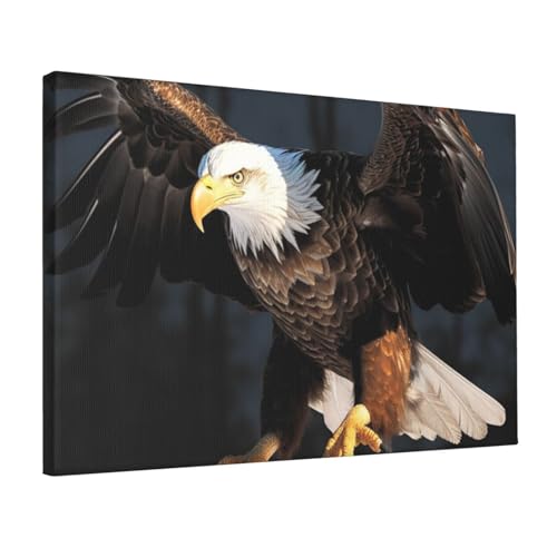 Leinwandbild, 3D-Weißkopfseeadler, 45,7 x 30,5 cm, Wandgemälde, moderne Drucke, Kunstwerke, Poster, ungerahmt für Wohnzimmer, Schlafzimmer, Küche, Heimdekoration von DEHIWI