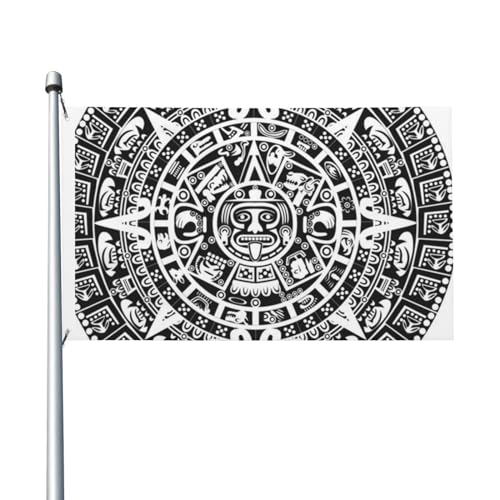 Maya-Kalender, Ende der Welt, Flagge, 90 x 150 cm, doppelseitig, Gartenflaggen, Willkommensflaggen, Banner, Dekoration für Innenhof, Veranda, Rasen von DEHIWI