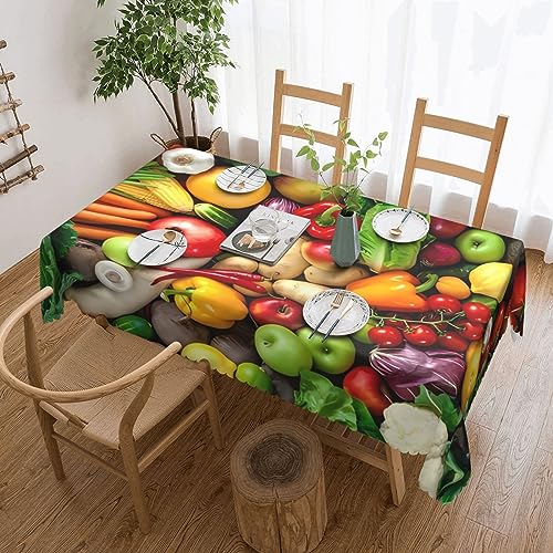 Tischdecke mit frischem Obst und Gemüse, flecken- und knitterfrei, waschbar, rechteckig, für Küche, Esszimmer, Party, Heimdekoration, 140 x 180 cm von DEHIWI